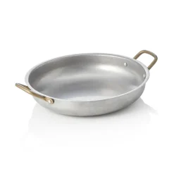 Servierpfanne STEEL & STYLE VINTAGE, mit 2 Messinggriffen, Ø 23 cm, 1 Liter, Chromnickelstahl