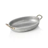 Servierpfanne STEEL & STYLE VINTAGE, mit 2 Messinggriffen, 26 x 20 x 4 cm, 1 Liter, Chromnickelstahl