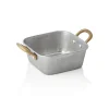 Servierpfanne STEEL & STYLE VINTAGE, mit 2 Messinggriffen, 12 x 12 x 5 cm, 420 ml, Chromnickelstahl