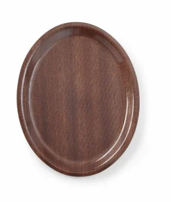 Serviertablett oval 200x265mm Holzoptik Antirutsch