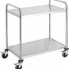 Servierwagen aus Edelstahl, mit zwei Borden, 845x525x940mm