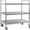 Servierwagen aus Edelstahl, mit drei Borden, 845x525x940mm