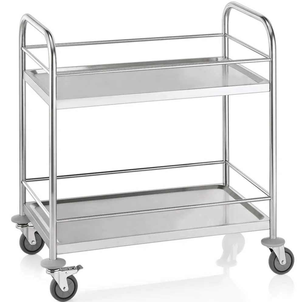 Servierwagen CARGO mit Reling, 2 Borden, 85 x 53 x 95 cm