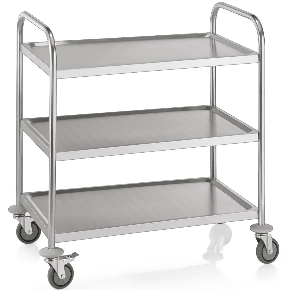 Servierwagen mit 3 Borden, 85 x 53 x 95 cm,Edelstahl