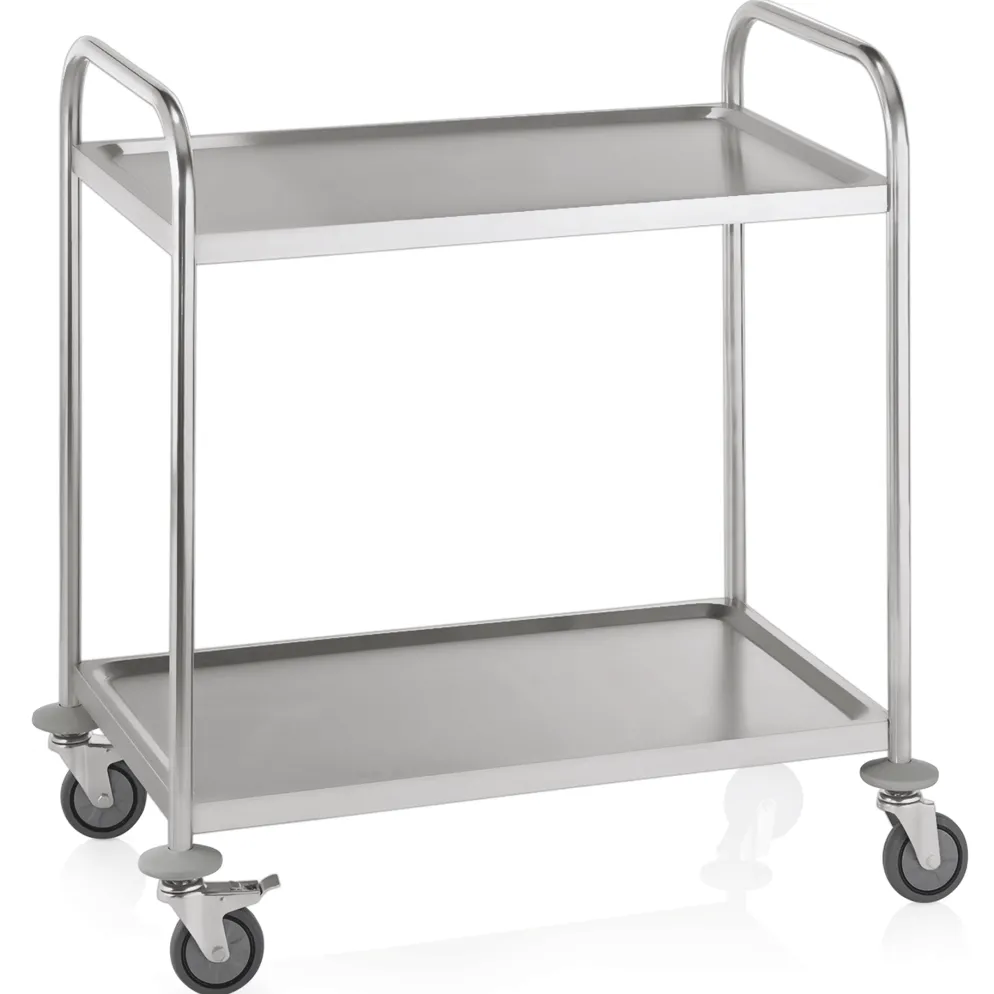 Servierwagen mit 2 Borden, 85 x 53 x 95 cm, Edelstahl
