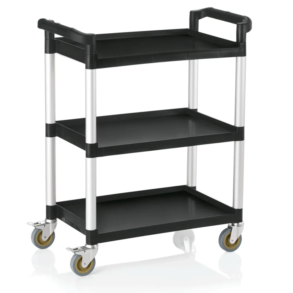Servierwagen mit 3 Borden, 82 x 41 x 95 cm, Polypropylen/Aluminium