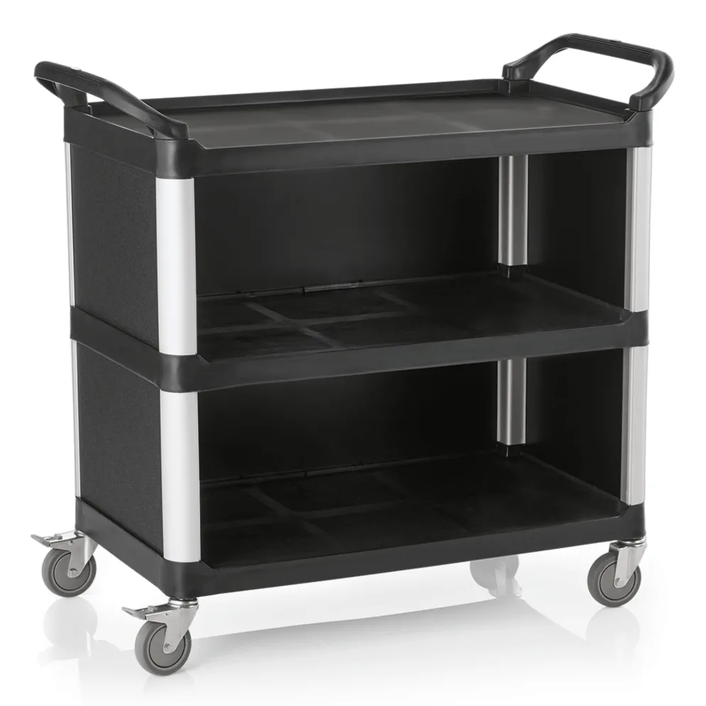 Servierwagen mit 3 Borden, 103,5 x 50,5 x 95,5 cm, Polypropylen/Aluminium
