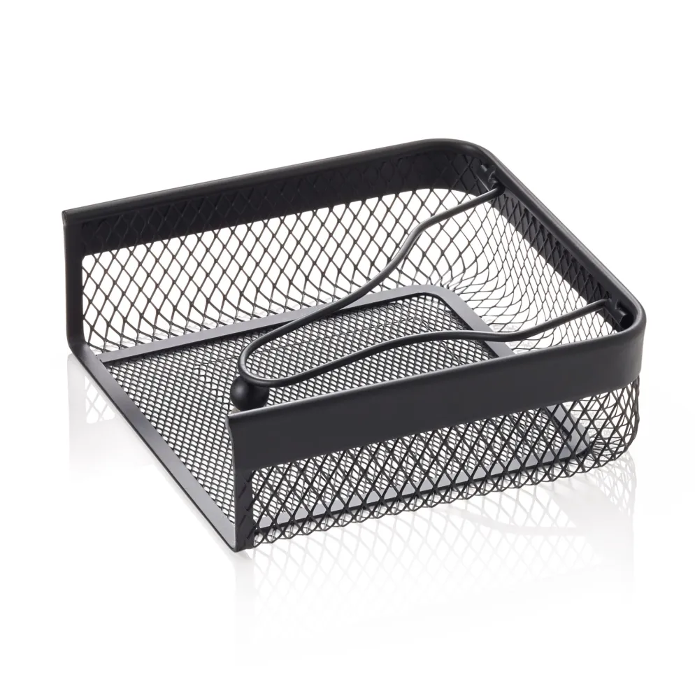 Serviettenhalter, 19 x 19 x 6,5 cm, schwarz, Metall