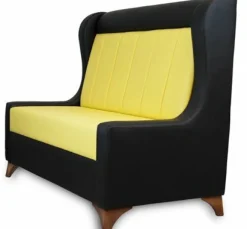 Sitzbank DIVA schwarz mit gelbem Rücken, Länge 120cm