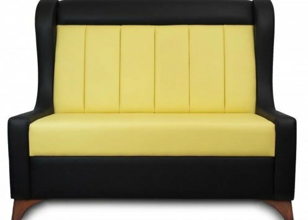 Sitzbank DIVA schwarz mit gelbem Rücken, Länge 120cm