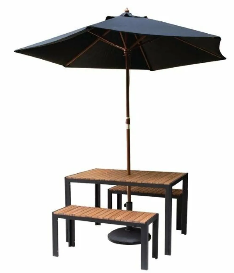 Sitzbank rechteckig Holli Stahl- und Akazienholz, 100cm