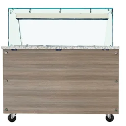 Skyrainbow Bain-Marie Theke für 2x GN1/1 mit Glasaufsatz, Breite 880mm