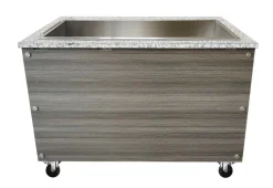 Skyrainbow Bain-Marie Theke für 2x GN1/1 mit Glasaufsatz, Breite 880mm
