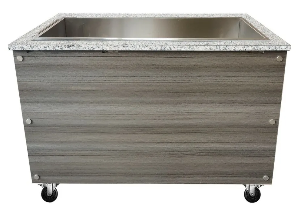Skyrainbow Bain-Marie Theke 3x GN1/1 mit Glasaufsatz, Breite 1230mm