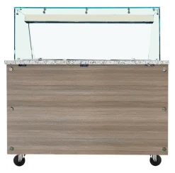 Skyrainbow Bain-Marie Theke 3x GN1/1 mit Glasaufsatz, Breite 1230mm