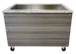 Skyrainbow Bain-Marie Theke 3x GN1/1 mit Glasaufsatz, Glasablage, Breite 1230mm