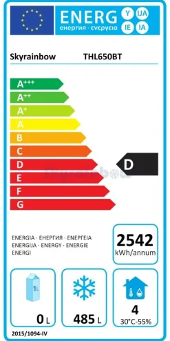 Skyrainbow Edelstahl Umluft-Tiefkühlschrank GN2/1 610 Liter