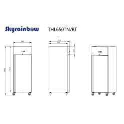 Skyrainbow Edelstahl Umluft-Tiefkühlschrank GN2/1 610 Liter