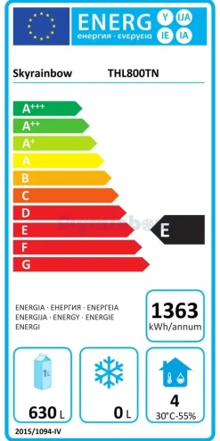 Skyrainbow Edelstahl Umluft-Kühlschrank Backnorm 733 Liter