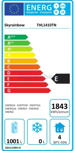 Skyrainbow Edelstahl Umluft-Kühlschrank GN2/1 1333 Liter