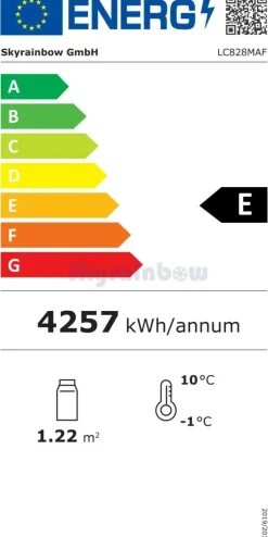 Skyrainbow Getränkekühlschrank 810 Liter mit Display, Glastür