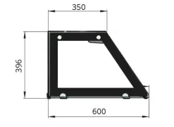 Skyrainbow Kühltheke für 5x GN1/1 mit Glasaufsatz, schwarzer Rand, Breite 1880mm