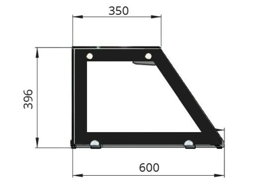 Skyrainbow Kühltheke für 5x GN1/1 mit Glasaufsatz, schwarzer Rand, Breite 1880mm