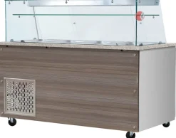 Skyrainbow Kühltheke für 6x GN1/1 mit Glasaufsatz, Glasablage, Breite 2230mm