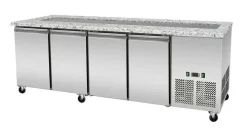 Skyrainbow Kühltheke für 6x GN1/1 mit Glasaufsatz, Glasablage, Breite 2230mm