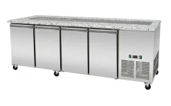 Skyrainbow Kühltheke für 6x GN1/1 mit Glasaufsatz, schwarzem Rand, Breite 2230mm