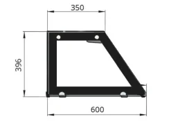 Skyrainbow Kühltheke für 6x GN1/1 mit Glasaufsatz, schwarzem Rand, Breite 2230mm