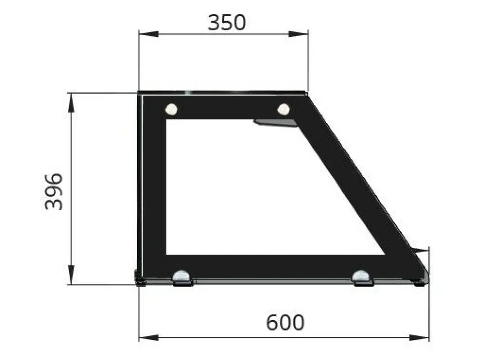 Skyrainbow Kühltheke für 6x GN1/1 mit Glasaufsatz, schwarzem Rand, Breite 2230mm