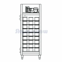 Skyrainbow Speiseeis-Lagertiefkühlschrank Edelstahl 733 Liter, 54x5L