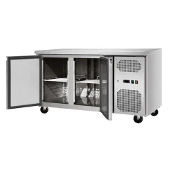 Skyrainbow Umluft-Kühltisch 2 Türen ohne Aufkantung, Breite 1360x700 mm