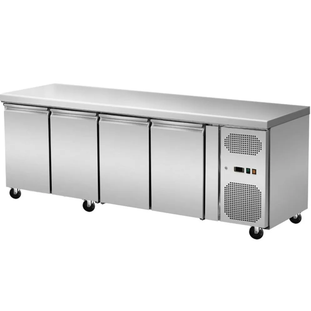 Skyrainbow Umluft-Kühltisch 4 Türen ohne Aufkantung, Breite 2230x700 mm