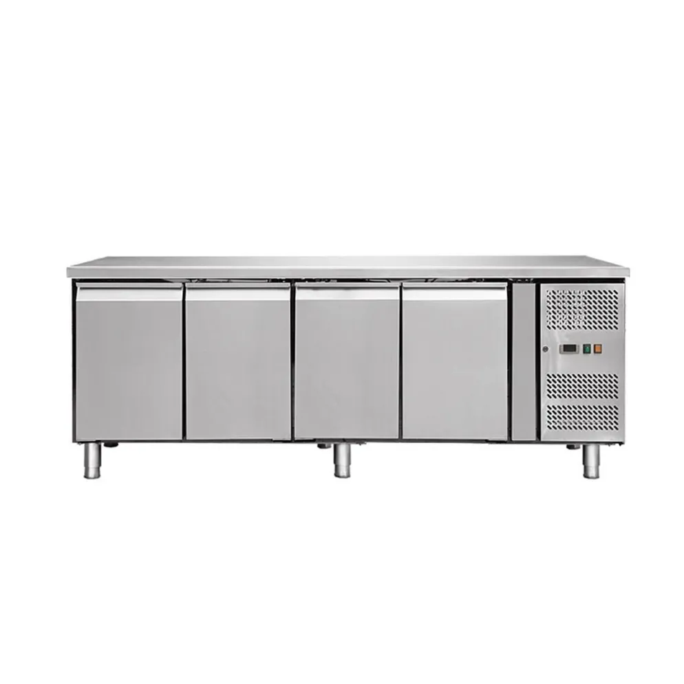 Skyrainbow Umluft-Kühltisch 4 Türen ohne Aufkantung, Breite 2230x700 mm