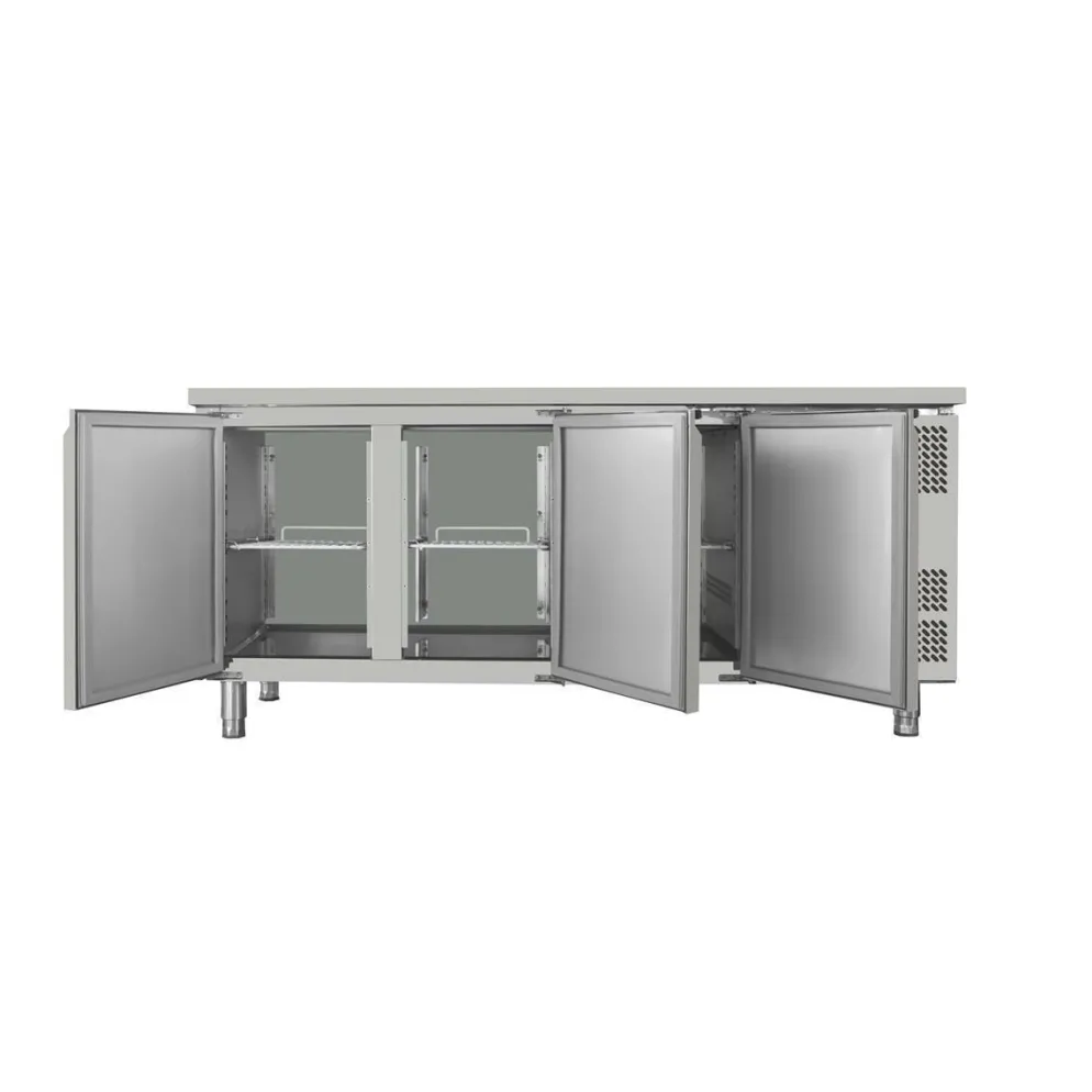 Skyrainbow Umluft-Kühltisch 3 Türen ohne Aufkantung, Breite 1795x700 mm