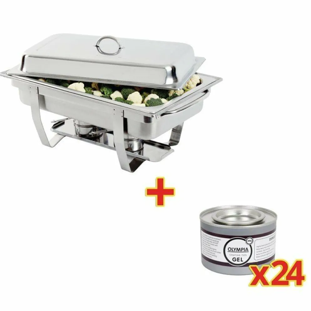 SONDERANGEBOT Milan Chafing-Dish mit 24 x Brennpaste