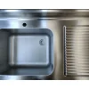 Spülcenter Edelstahl 1 Becken links, Abtropffläche rechts, Breite 1400x700 mm