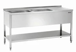 Spüle 700, B 1600, 2 Becken LI,1600x700x850 mm