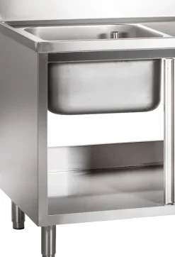 Spülschrank mit Schiebetüren B 140cm - Becken links