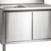 Spülschrank mit Schiebetüren B 120cm - Becken links
