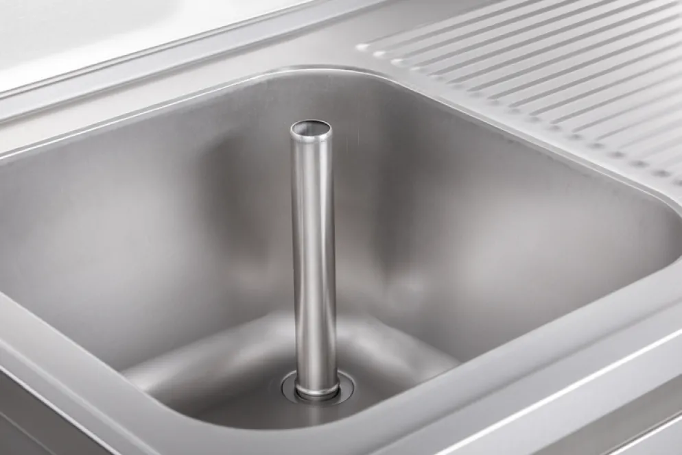 Spülschrank mit Schiebetüren B 120cm - Becken links