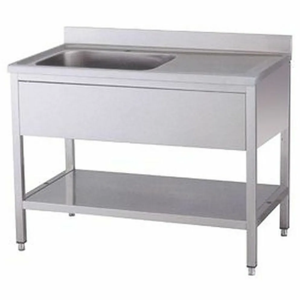 Spültisch 1 Becken links mit Aufkantung B 140cm