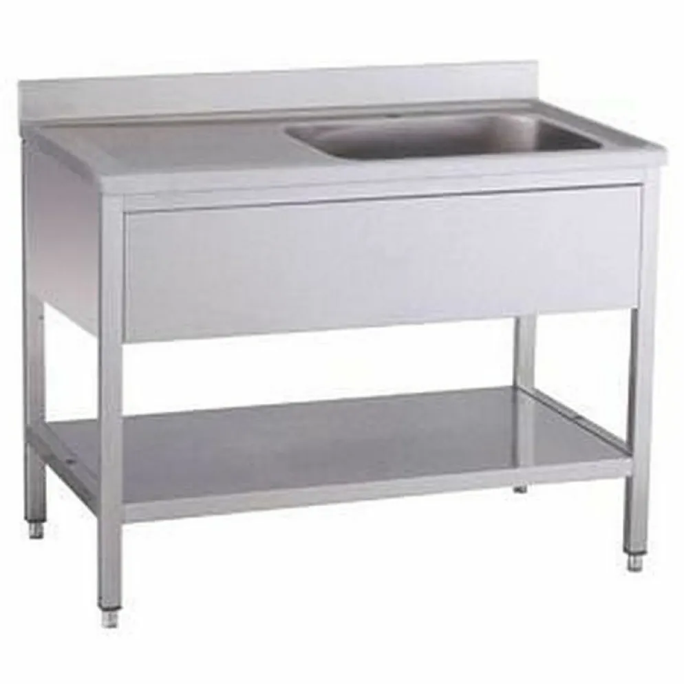 Spültisch 1 Becken rechts mit Aufkantung B 100cm