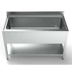 Spültisch Edelstahl 1400 mm mit 1 grossen Becken, 700 mm tief