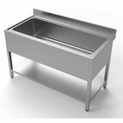 Spültisch Edelstahl 1400 mm mit 1 grossen Becken, 700 mm tief