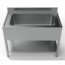 Spültisch Edelstahl 1200 mm mit 1 grossen Becken, 700 mm tief