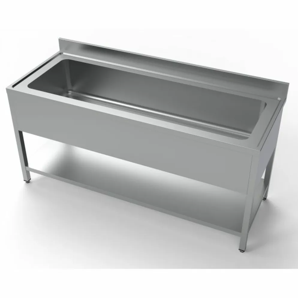 Spültisch Edelstahl 1800 mm mit 1 grossen Becken, 700 mm tief