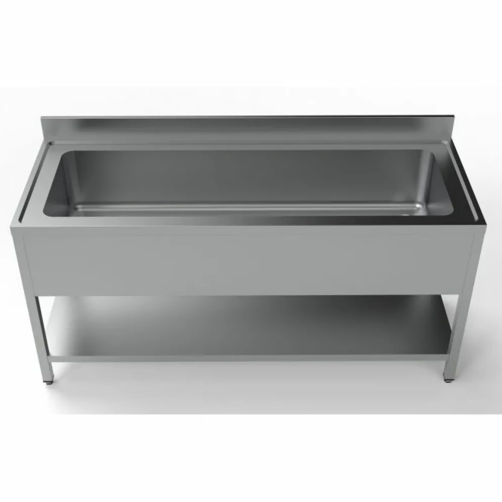 Spültisch Edelstahl 1800 mm mit 1 grossen Becken, 700 mm tief